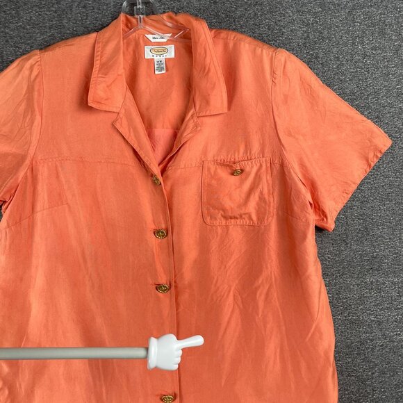 Talbots Pure Silk Womens Shirt Dress 14W Work Office Capsule Easter Minimal - Picture 10 of 16